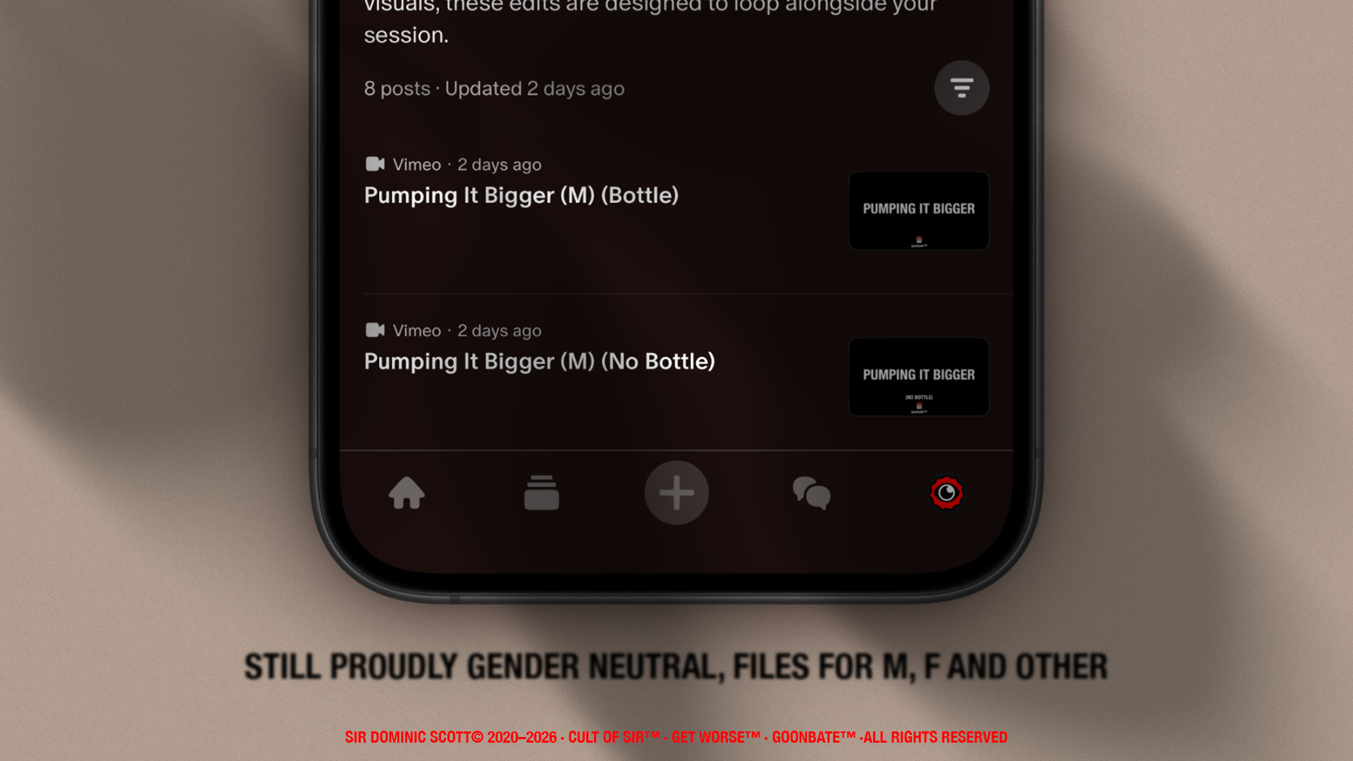 goonbate file drops &mdash; still proudly gender neutral, files for m, f and other
